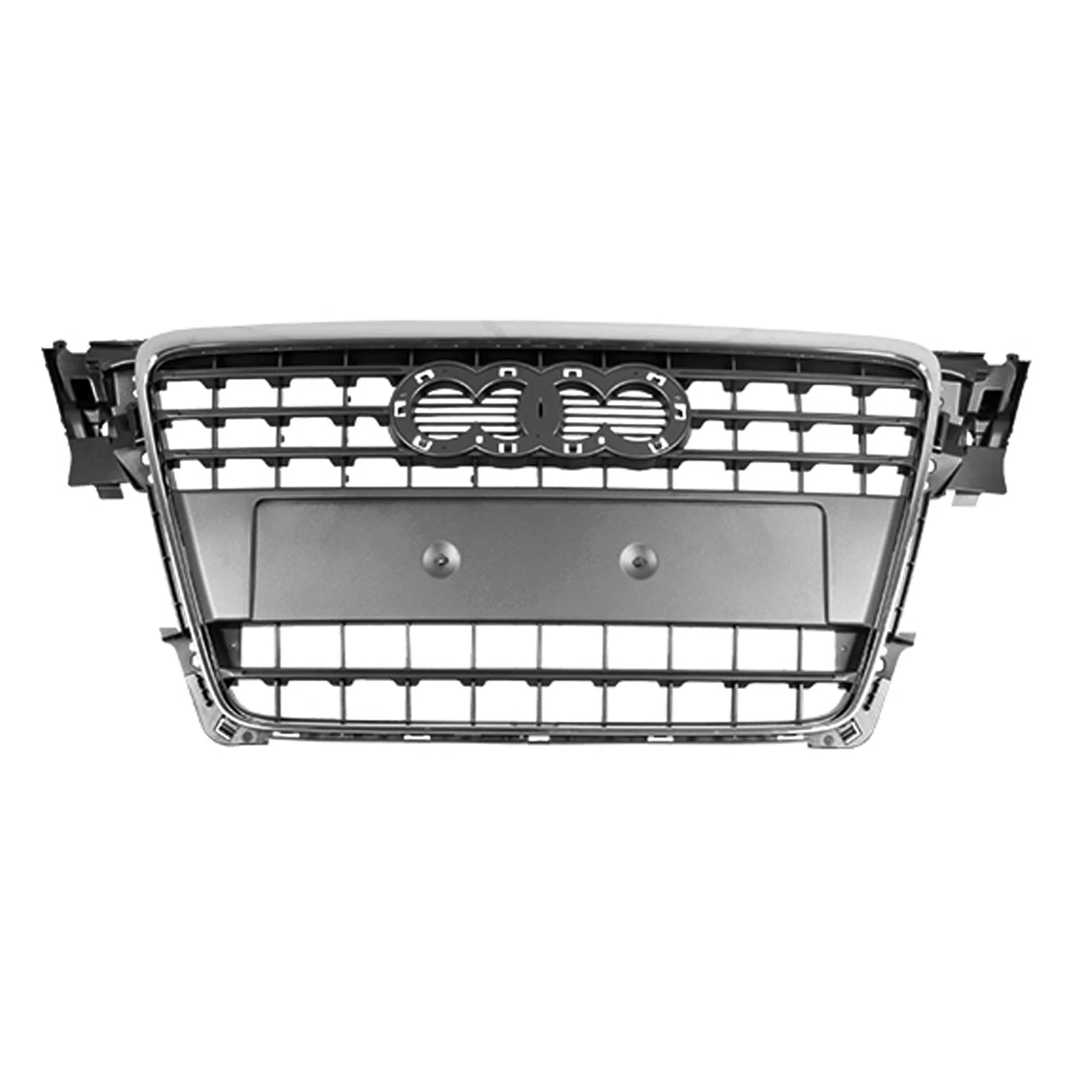 New Front Grille Primed Silver Gray Plastic Fits 2009-2012 Audi A4 AU1200122