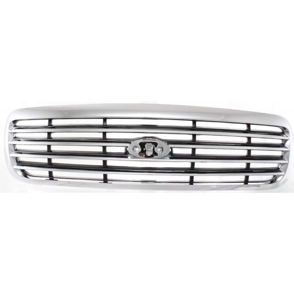 New Front Grille Chrome Shell with Gray Insert For 1998-2011 Ford Crown Victoria