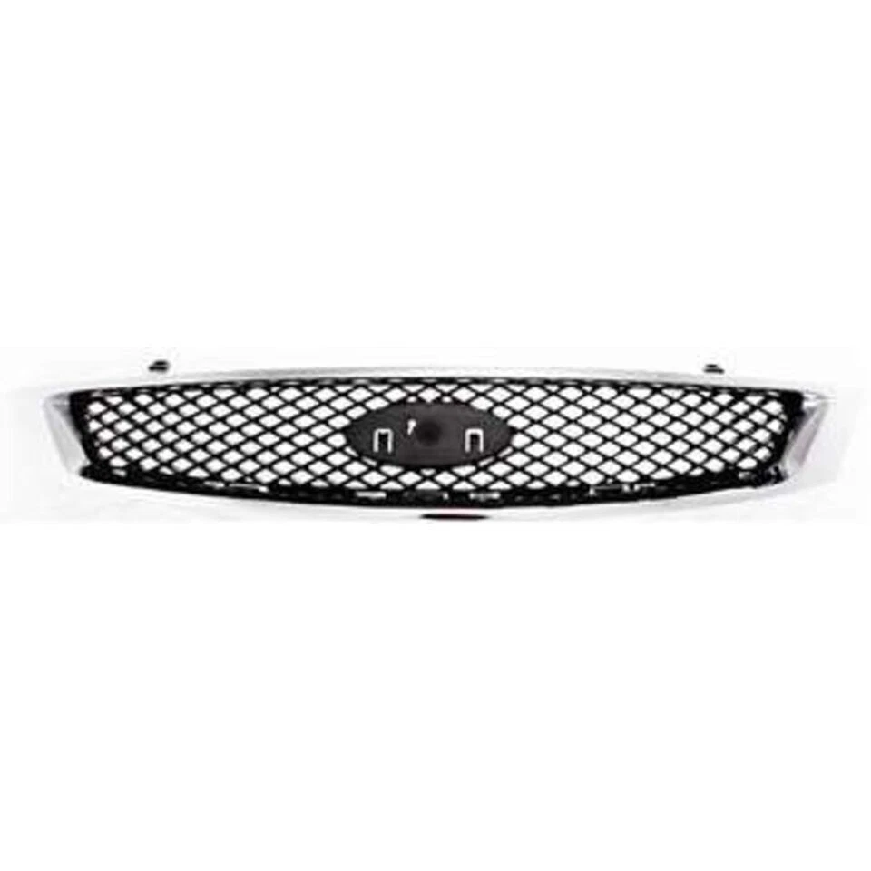 New Front Grille Chrome Shell with Black Fits 2005-2007 Ford Focus FO1200430